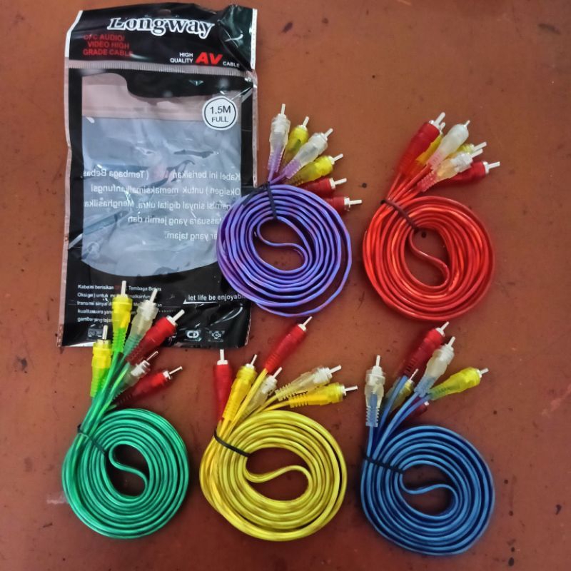 3pin Audio Video สาย RCA/6 สาย RCA 1.5M/โปร่งใส 3-3 สายแจ็ค RCA 1.5 เมตร