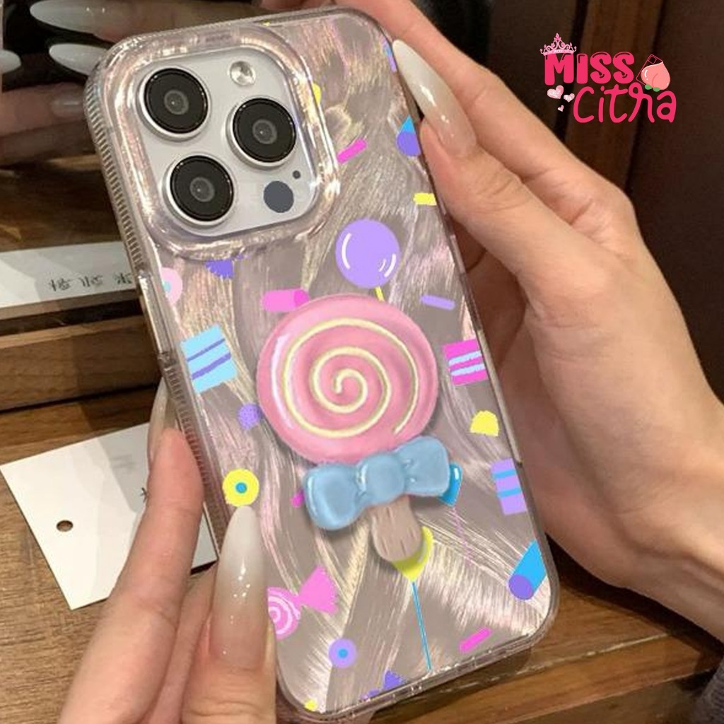 SS970 3D LOLIPOP CANDY CASING SOFTCASE สําหรับ REALME 5 5i 9i 11 C1 C12 C15 C14 C20 C21Y C25Y C30 C3