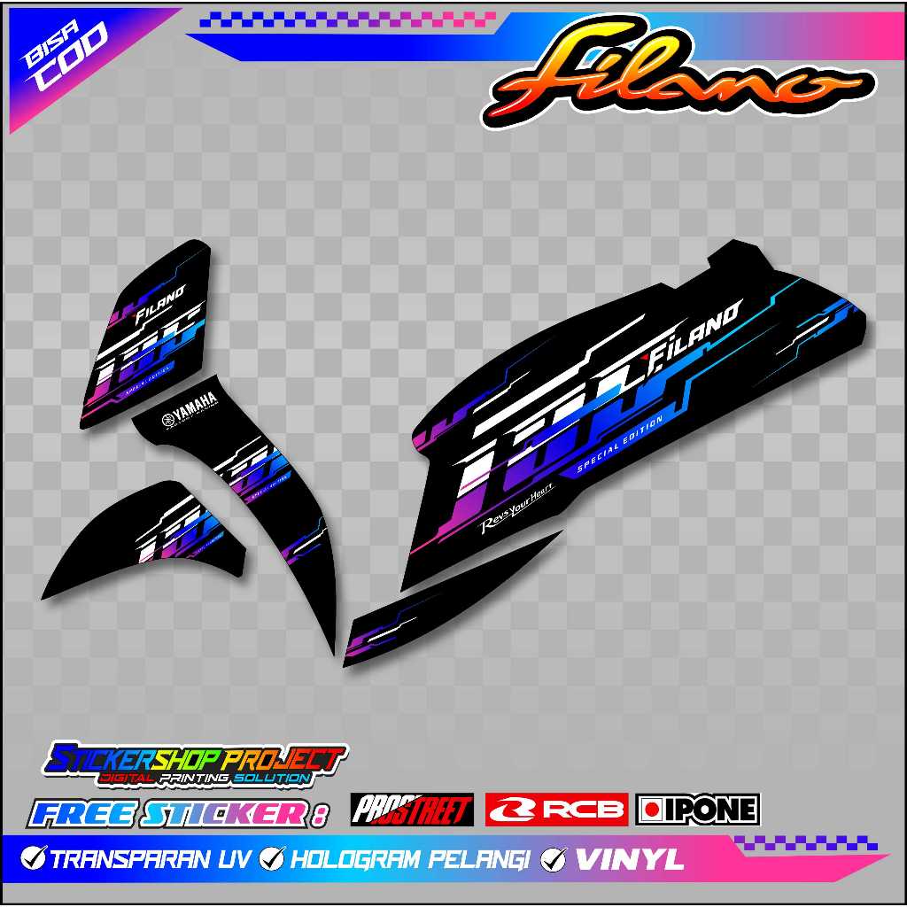 Striping Variations ของ YAMAHA FILANO VIETAM STYLE/STICKER LIST MOTOR YAMAHA FILANO
