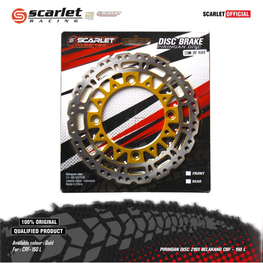 Scarlet Racing Disc จานด้านหลัง 220MM Honda CRF / CRF 150 WR155 / WR KLX DT