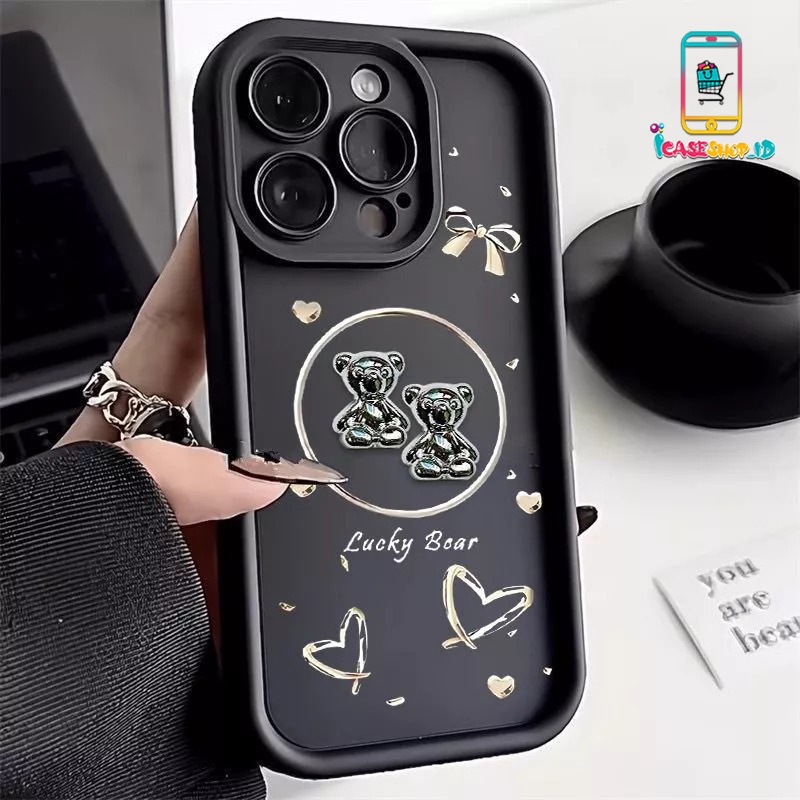 SS974 SOFTCASE SILICON 3D SILVER BEAR สําหรับ REALME 5 5i 5S 7i 10 11 12 15 C11 C12 C15 C20 C21Y C25