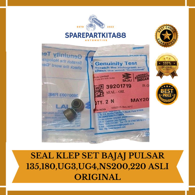 ชุดซีลวาล์ว BAJAJ PULSAR 135,180,UG3,UG4,NS200,220 เดิม