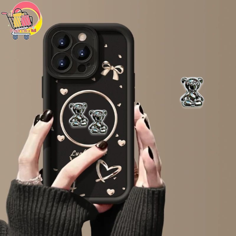 SS974 เคสซิลิโคน 3D Silver Lucky Bear Softcase ปลอก Hp REALME C85 C75 C1 C2 5 10 11 C11 C12 C15 C17 