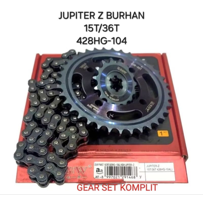 เกียร์เกียร์ JUPITER Z BURHAN COMPLETE 15T 36T 428HG 104
