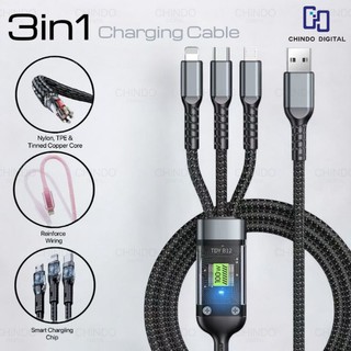 Kabel Data Cable Data 3 In 1 MIcro USB Type-C Lighting Fast Charging Kabel 3 In 1 Pengisian Daya Cepat