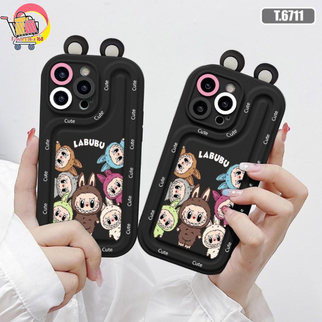 SS989 Softcase พรีเมี่ยมสองด้าน Labubu Monster Kawai ปลอก Hp สําหรับ Samsung A36 J2 J4 J6+ J7 PRO PR