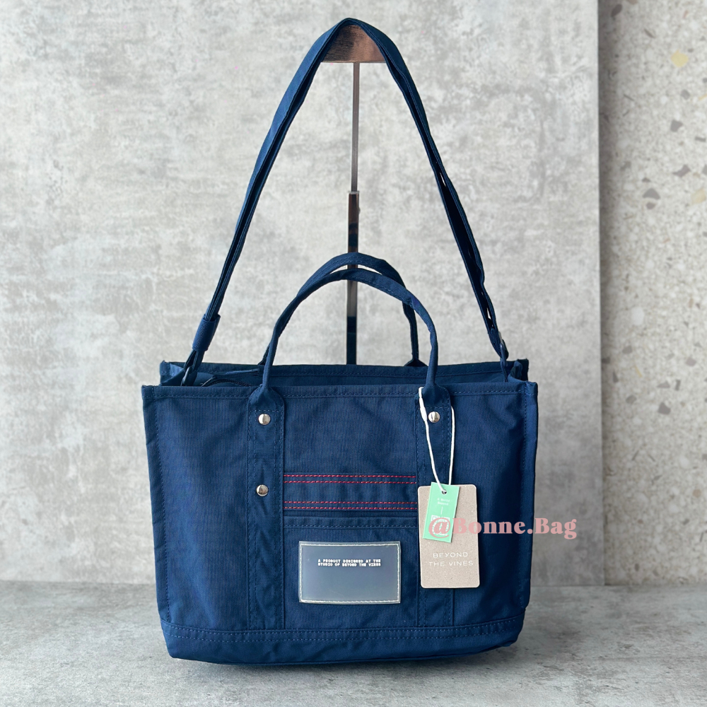 Btv CarryAll Nylon Medium Tote Zipper Zipper Laptop Bag Work College Office Waterproof Long Strap คุณภาพสูง