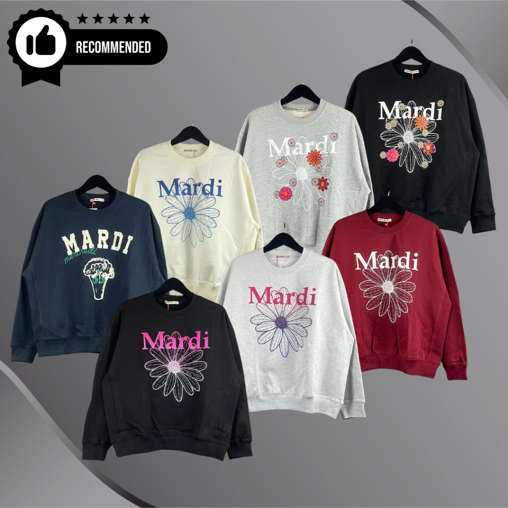 KATUN เสื้อกันหนาว MARDI MERCREDI FLOWER Crewneck เสื้อกันหนาวผู้หญิง Mardi ดอกไม้ผ้าฝ้ายวัสดุ Full 