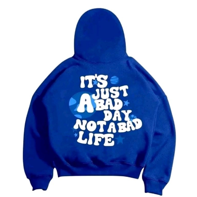 ITS JUST BLUE OVERSIZE BOXY HOODIE