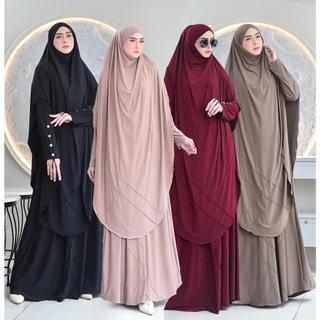 ABAYA SET HAJI UMROH+FRENCH KHIMAR JERSEY