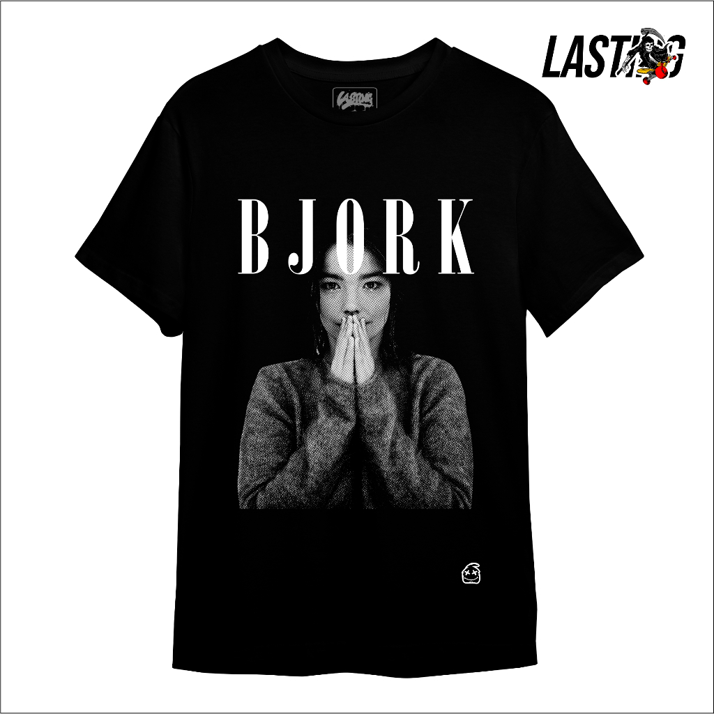 เสื้อยืดแขนสั้นสีดําติดทนนาน "Bjork"