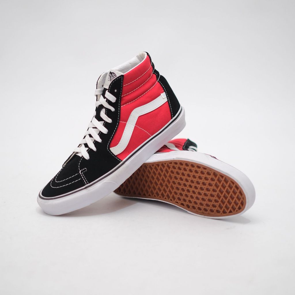 Vans SK8 Hi Red Black [กล่องแทนที่]ต้นฉบับ