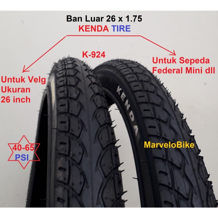 ยางรถจักรยาน Kenda 26 x 1.75 / 26 x 175