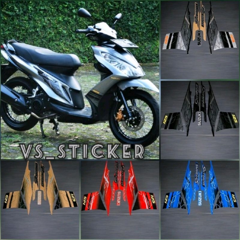 MERAH STANDARD STRIPING LIST สําหรับ SUZUKI SKYDRIVE 2009 MOTORCYCLE RED BLACK BLUE SILVER GOLD RED