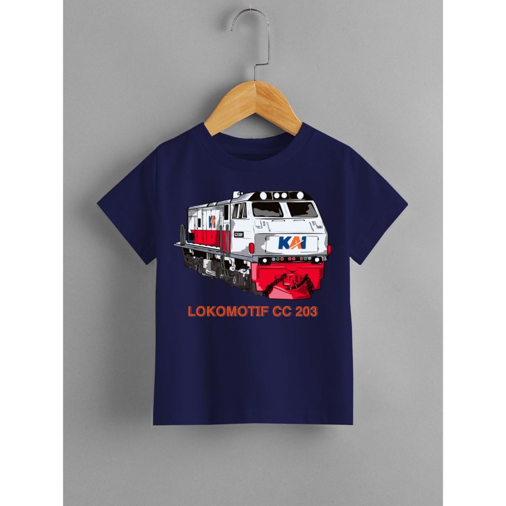 CC 203 หัวรถจักรรถไฟเด็กเสื้อยืด Distro Kids Top