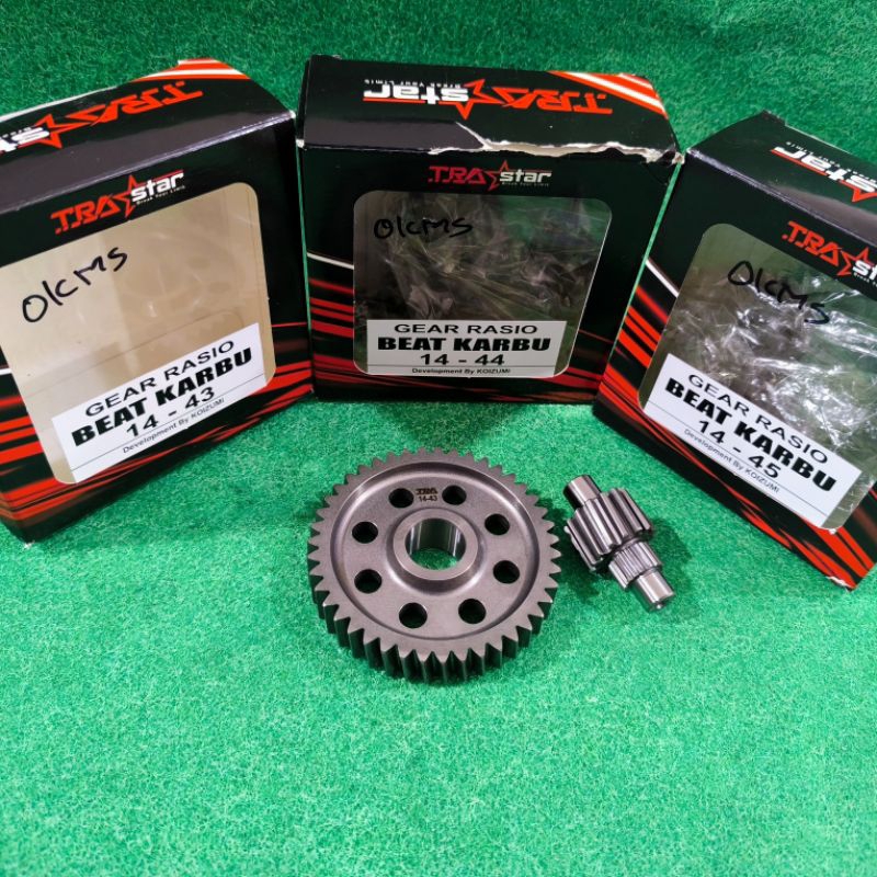 STAR GEAR RATIO GEAR RATIO สําหรับ SCOOPY CARBON / BEAT CARBON / AAVAILABLE GEAR RATIO ขนาด 14 43 - 
