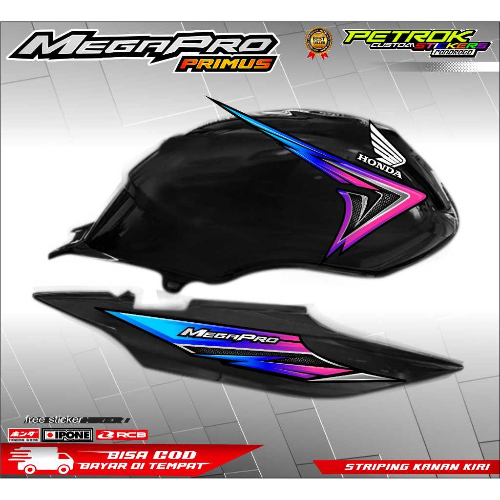 HONDA MEGAPRO VARIATION STRIPING - DRAGON SLAYER / MEGAPRO MOTORCYCLE VARIATION STICKER LIST - DRAGO