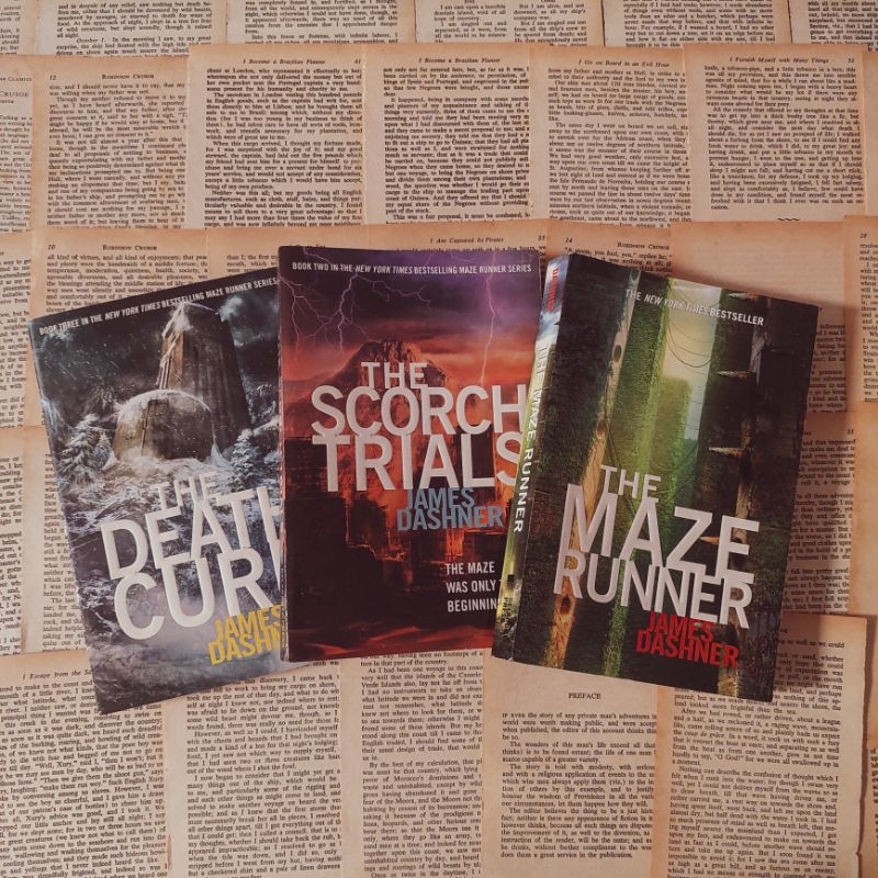 PRELOVED BOOK - นวนิยาย Set The Maze Runner; ทดลองสกอร์ช; The Death Cure (ภาษาอังกฤษ) - James Dashne