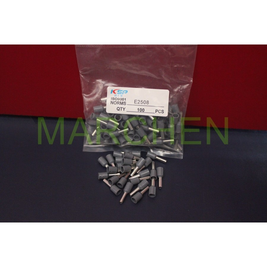 FERRULES E-2508 GREY ฉนวน 2.5 มม. 2.5 มม. สาย SKUN FORT