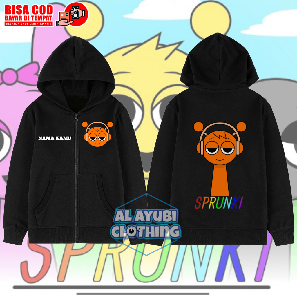 Sprunki Incredibox เสื้อฮู้ดมีซิปสําหรับเด็ก / เสื้อแจ็คเก็ตซิป
