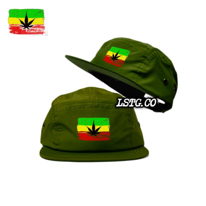 หมวก Reggae 5 แผง / หมวก Snapback ห้าแผง / หมวก Distro Snapback Trucker สําหรับผู้ชายและผู้หญิง