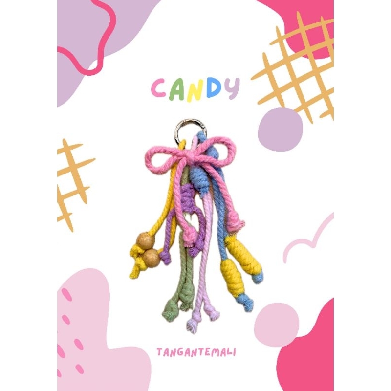 GANTUNGAN Coquette Bag Charm - ไม้แขวนเสื้อกระเป๋า Coquette - น่ารักน่ารักน่ารัก Macrame ไม้แขวนเสื้