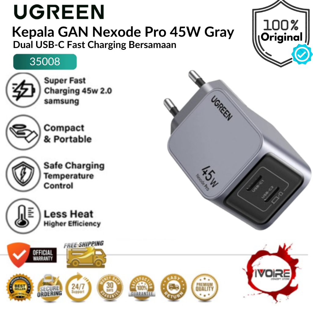 UGREEN Nexode Pro Gan 45W USB-C GaN Fast Charger 35008