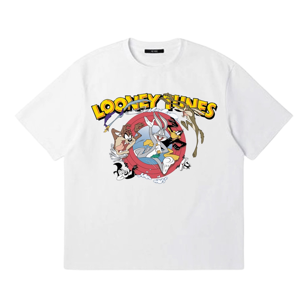 Oursweet เสื้อยืดวินเทจ 90s สําหรับผู้ชายและผู้หญิง Looney Tunes พรีเมี่ยมดีไซน์ผ้าฝ้ายหวีคุณภาพ 24s