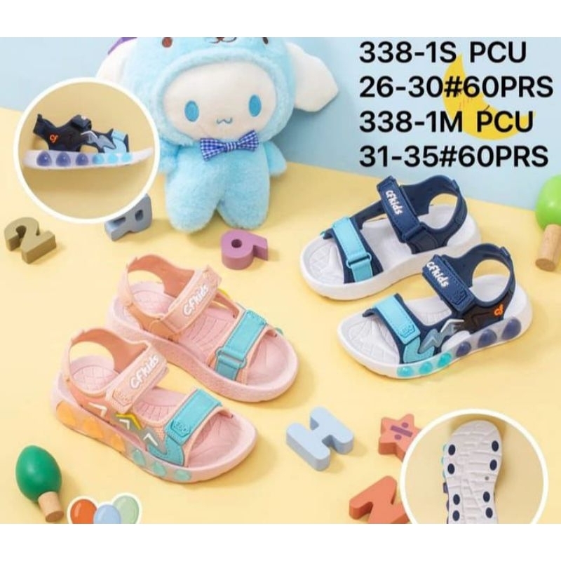 รองเท้าแตะ MOUNTAIN ของ UNISEX SIZE 26-35 2CM THICK ANTI-SLIP HOOK & LOOP รองเท้าเยลลี่นําเข้า CFKID