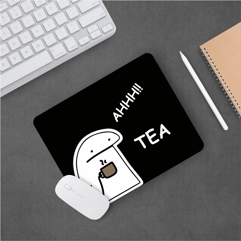 Cute Meme Tea Sticker Motif Character Mousepad