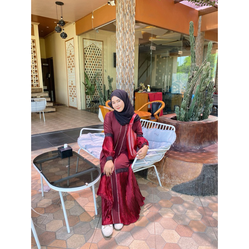 Abaya Hanna Swarosvki Fursan Dress Model Fursan Material By Toko Laris