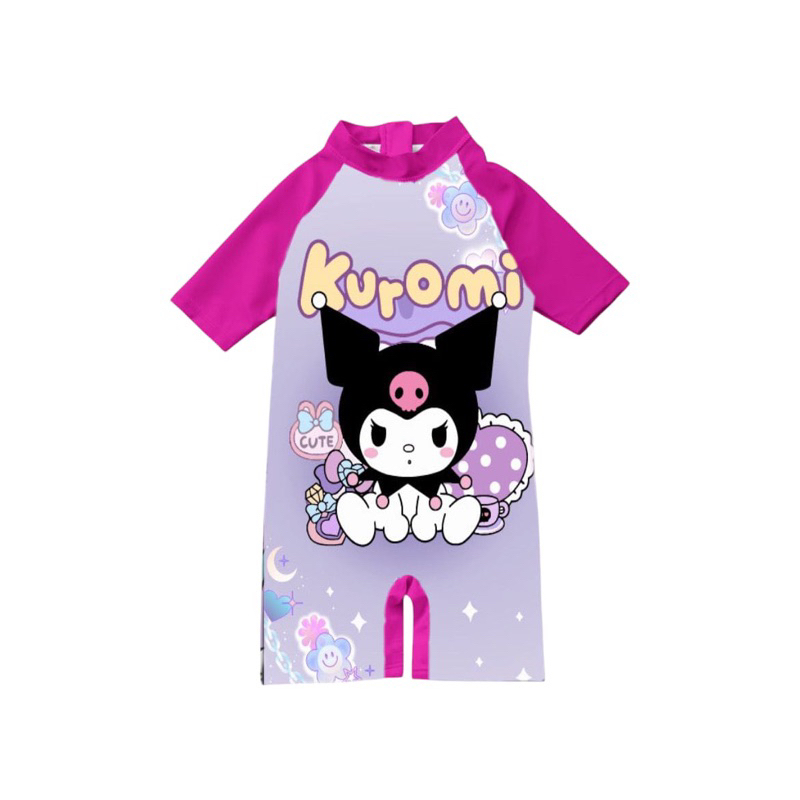 ชุดว่ายน้ําเด็กผู้หญิงพร้อม kuromi motif