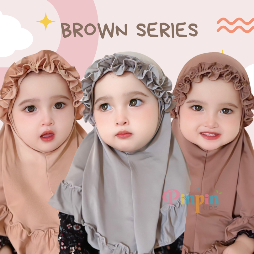 Pinpin Kids - Bundling Package 3 RAINA Kirwil Hijabs สําหรับเด็กผู้หญิงอายุ 0-3 ปี สีสุ่มน่ารัก