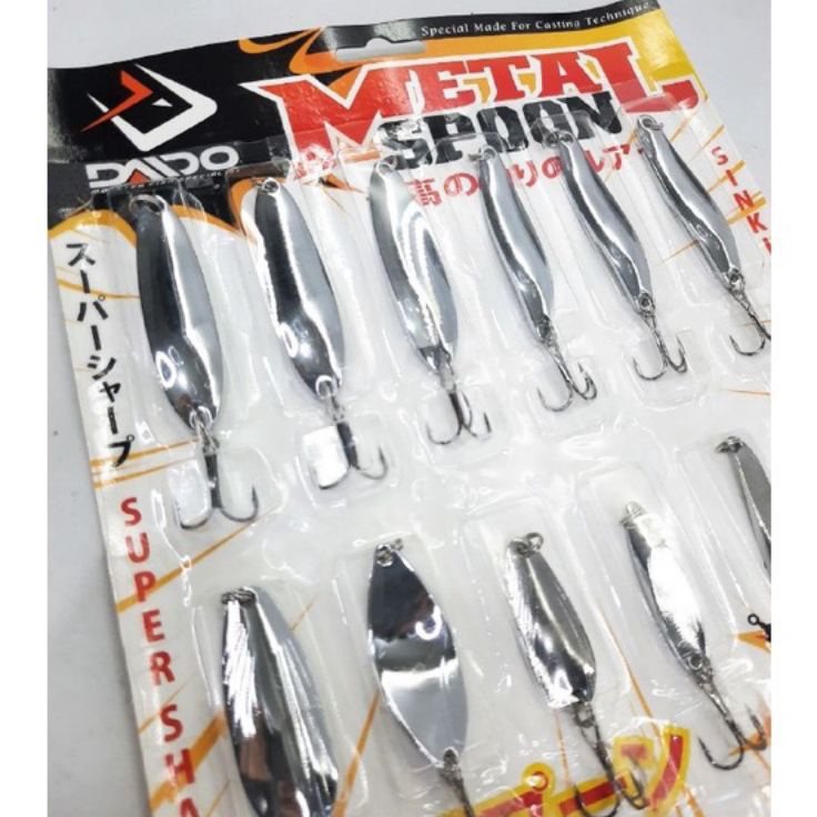 ราคาพิเศษ DAIDO METAL SPOON SET 1 แผ่นเนื้อ 12 ชิ้น พร้อมขนาด DIFFERENT GRAM