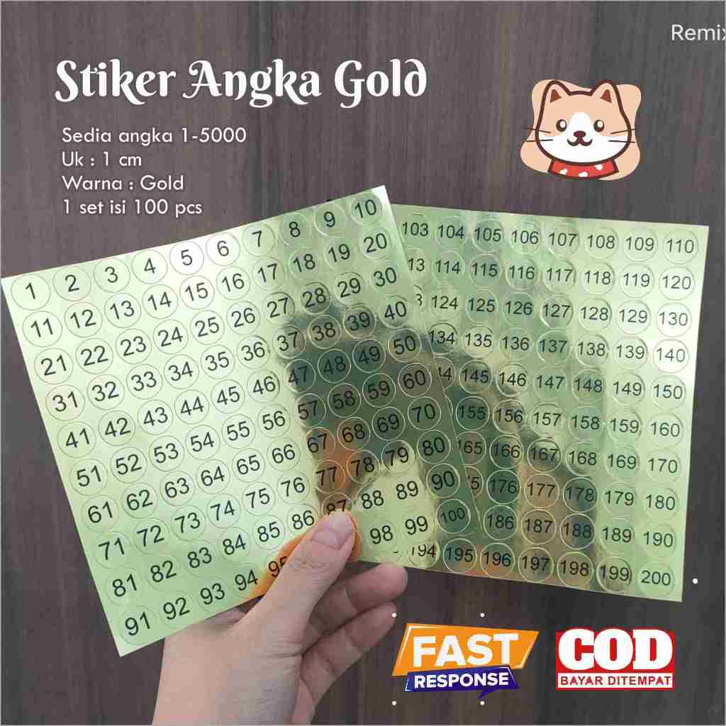 [REMIX] สติ๊กเกอร์ GOLD number 1-100 สําหรับติดงานแต่งงาน Angpao