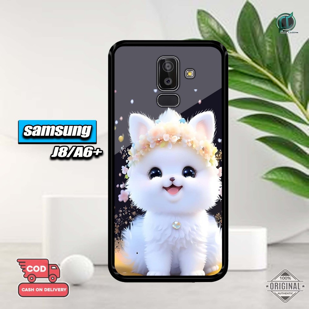 เคส Samsung J82018/A6plus ล่าสุด 2D Glossy Hardcase [แมวน่ารัก] Samsung J8/A6plus Hardcase Softcase 
