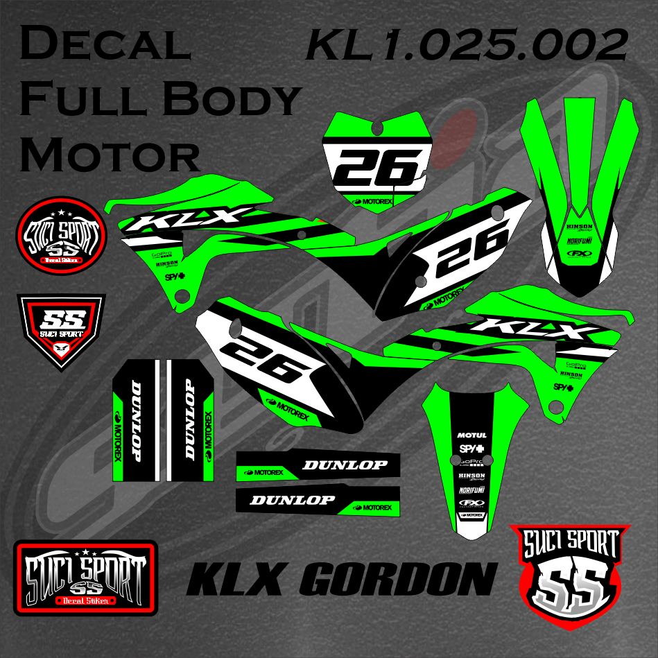สติ๊กเกอร์ดีคอล KLX GORDON FULL BODY DECAL GORDON สติ๊กเกอร์ VARIATION KLX GORDON ฟรี REQUEST (KL.02