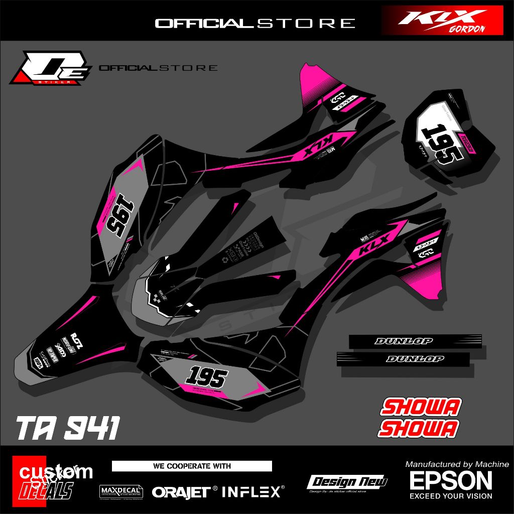 สติ๊กเกอร์รูปลอก KLX GORDON FULL BODY DECAL GORDON DECAL VARIATION KLX GORDON รหัส TA941