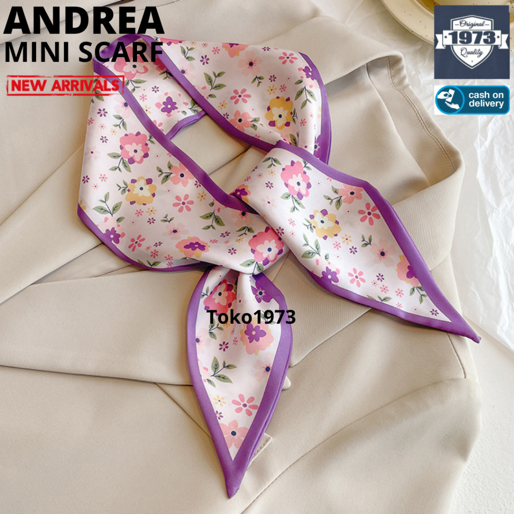 ANDREA 7X86cm ผ้าพันคอมินิเกาหลี ผ้าพันคอคอ กระเป๋า ผ้าพันคอคอ ริบบิ้นผม