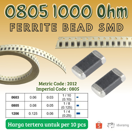10 ชิ้นความต้านทาน 1000 โอห์ม 0805 smd 2012 ชิป Ferrite ลูกปัด Inductor smd