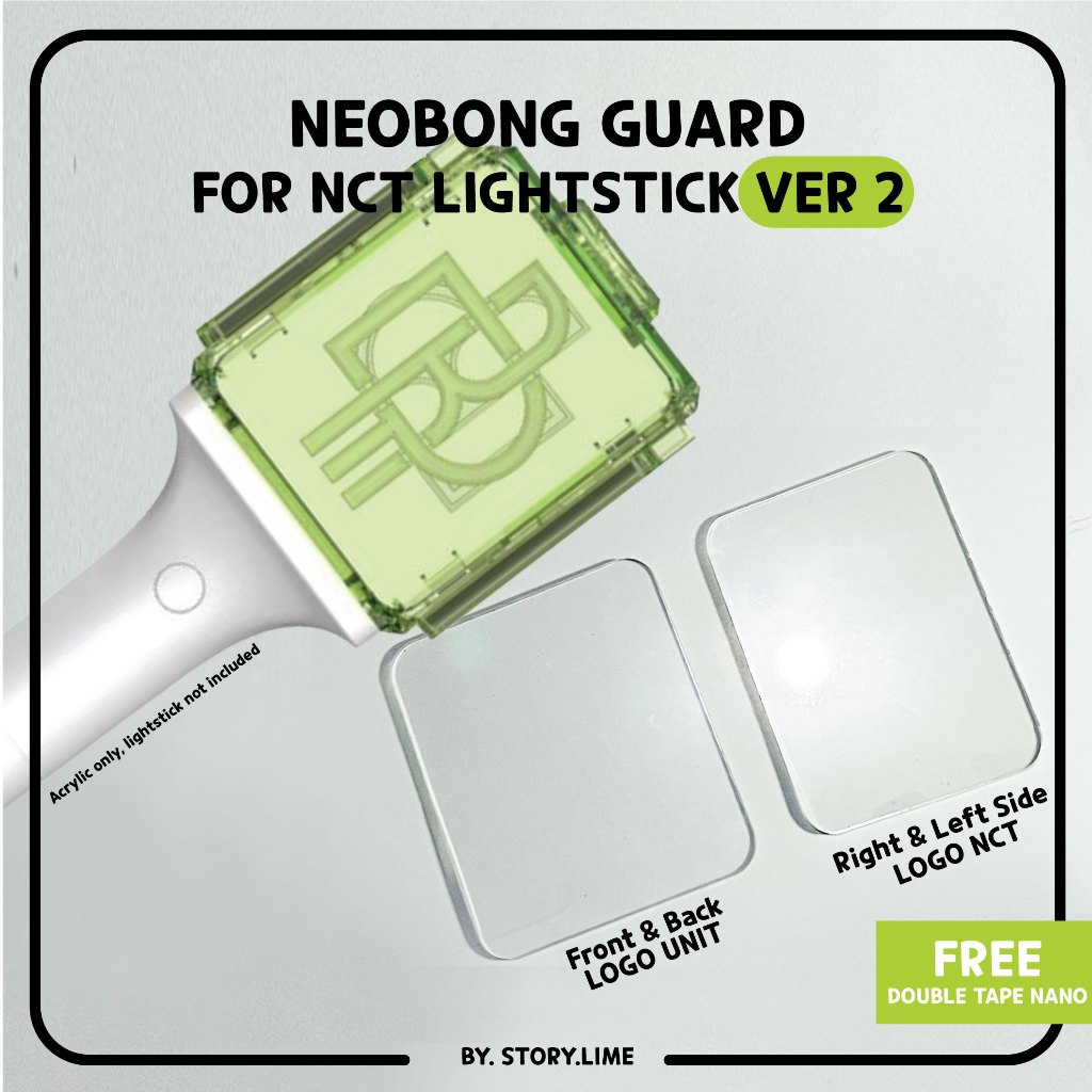 (ชิ้นต่อชิ้น) ACRYLIC NEOBONG VER.2 ฟรีเทปคู่สําหรับ NCT Deco Lightstick By. เรื่องราว.ไลม์