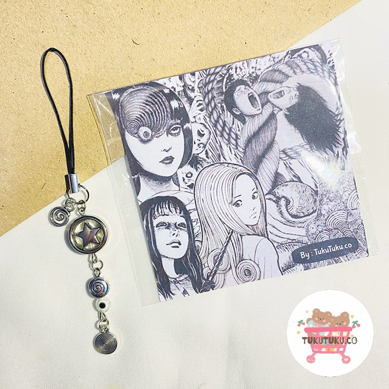 Hp GANTUNGAN [TYPE B] Junji Ito Charm Phone / Anime Uzumaki Junji Ito Phone Hanger / Junji Ito Uzuma