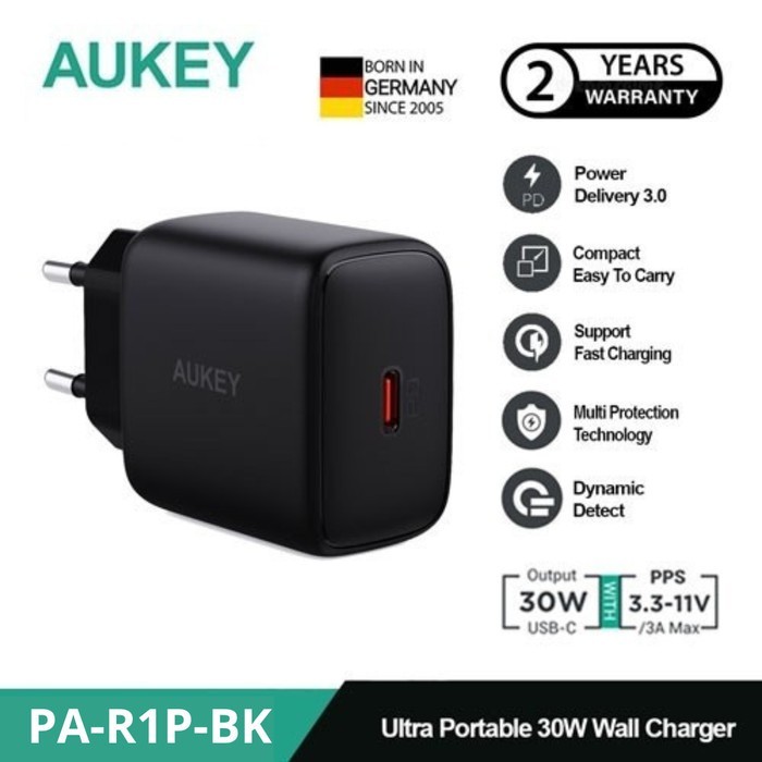 AUKEY เครื่องชาร์จ Type C 30W PA-R1P PD 3.0 PPS ชาร์จเร็ว