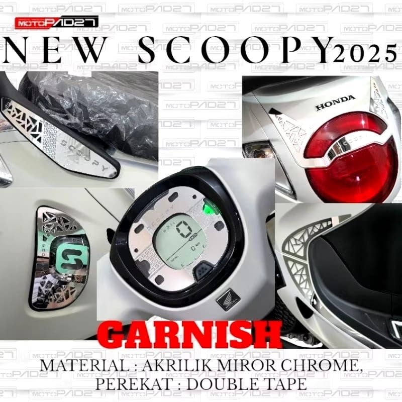 New Scoopy 2025 Premium Acrylic Motorcycle Garnish