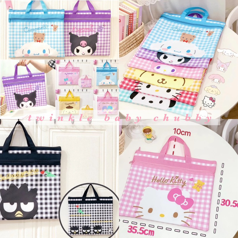 ผ้าแผนที่ CHILDRENS BAG FOLDER FILE PAPER EXAM CARRY SCHOOL BOOK MULTIPURPOSE KURUMI HELLO KITTY MEL