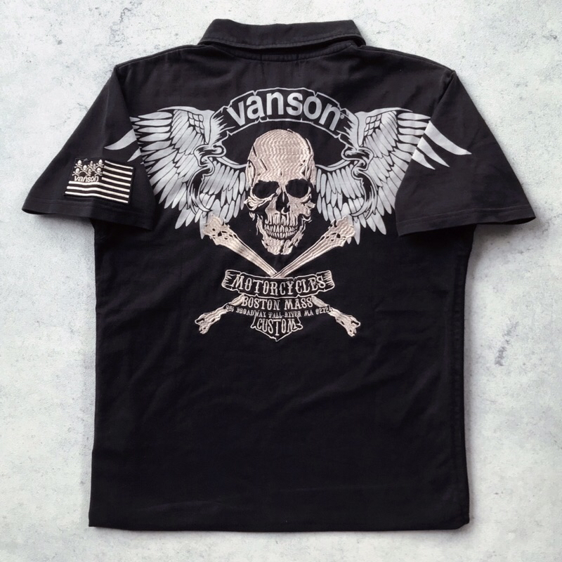 เสื้อโปโล Vanson Silver Skull Bikers