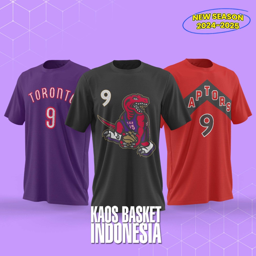 Toronto Raptors 9 RJ Barret เสื้อผ้าบาสเก็ตบอล NBA เสื้อยืด Tshirt บาสเกตบอล Jersey Tshirt ผู้ชายผู้หญิงพรีเมี่ยมกีฬา