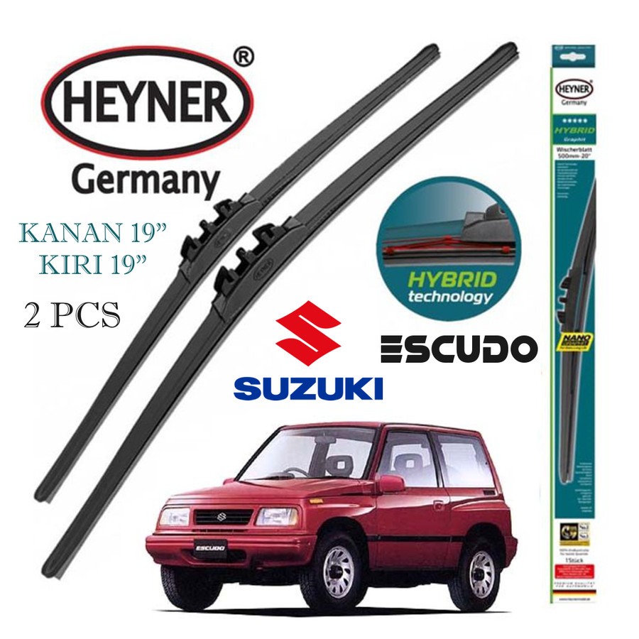 ชุดใบมีด WIPER SUZUKI ESCUDO (19" + 19") "HYBRID" NANO GRAPHIC "HEYNER GERMANY"
