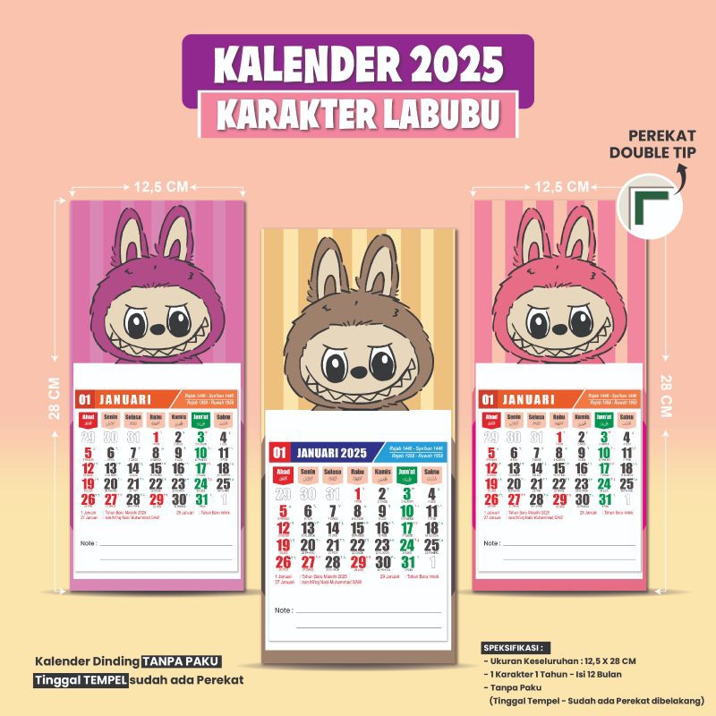 WALL CALENDAR 2025 PUMPKIN CHARACTER | ออกแบบโฟโต้/OWN แบบกําหนดเอง