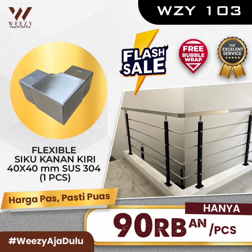 Weezy 103 อุปกรณ์เสริมแบบยืดหยุ่นขวาด้านซ้าย Stainless Steel SUS 304